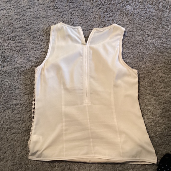 White House/ Black Market sparkly top with sequins M beige - Picture 2 of 3